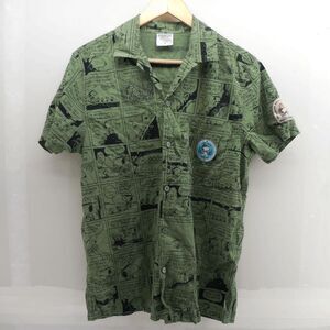 Peanuts Beagle Scout Collection 50TH anniversary Button up Camp Shirt Mens M